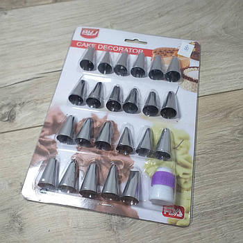 Набір кондитерських насадок із 23 шт. з перехідником (KG-199)