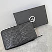 Якісне портмоне H.T Leather з тисненням під крокодила, фото 4