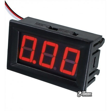 Встраиваемый вольтметр 0,56", DC 0-30V, красный, фото 1