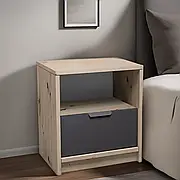 Приліжкова тумбочка з полицею і шухлядою, сучасна тумба для спальні Canyon 1 ММ