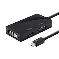Відео-кабель Voltronic YT-C-mnDP (M)/HDMI/VGA/DVI mini DisplayPort (тато)  -  HDMI/VGA/DVI (мама) 0.3 m