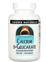 Source Naturals, Caltium D-Glucarate, D-глюкарат кальция, 500 мг, 120 таблеток