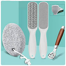 Набір для педикюру (Одна терка лазерна двостороння, пемза, станок, запаска/терка, 10 лез)