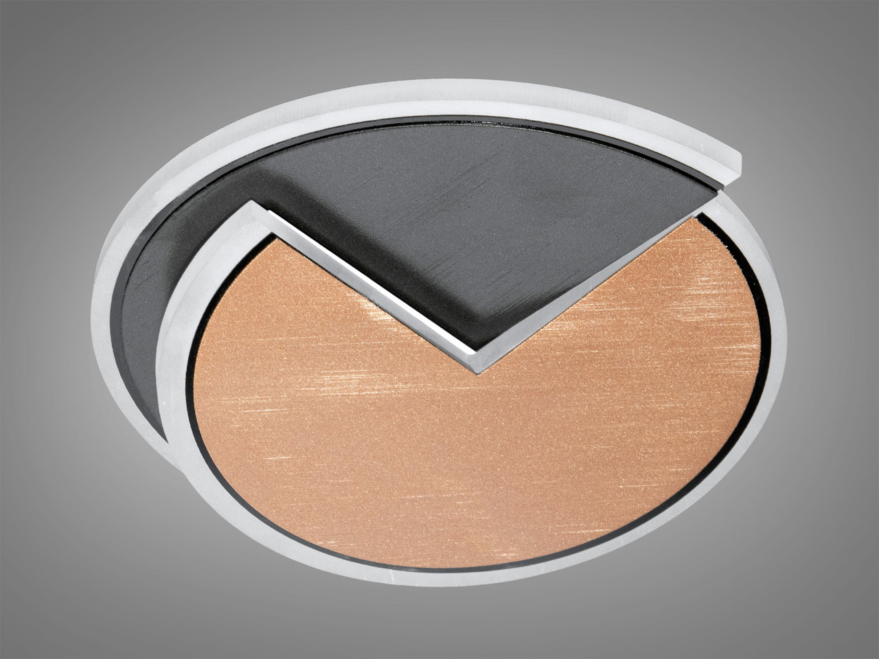 Світлодіодний світильник сірий золото акриловий 22 Вт для вітальні 4435-200