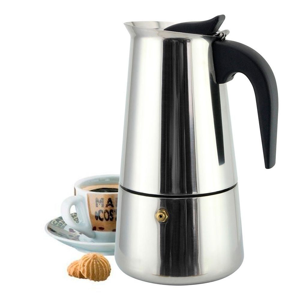 Гейзерная кофеварка на 4 чашки кофе 18*11,5*10 см, кофеварка для газовой плиты 0.3 - фото 2 - id-p2035525020