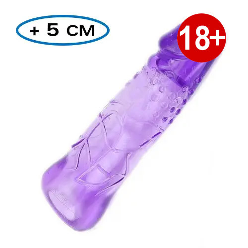 Насадка на пеніс подовжувач на член LoveToy Condom різні кольори