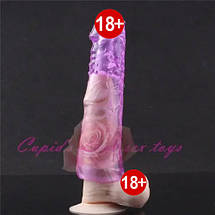Насадка на пеніс подовжувач на член LoveToy Condom різні кольори, фото 2