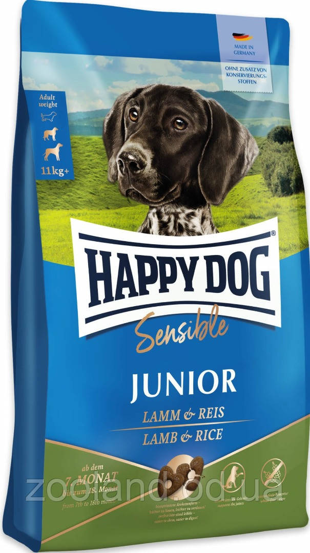 61013 Happy Dog Sensible Junior Lamb&Rice, 10 кг