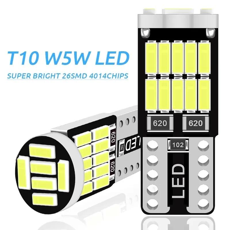 LED T10 W5W 26 SMD 4014 Лампа в автомобіль з обманкою Canbus, 6000K біле світло Код:MS05