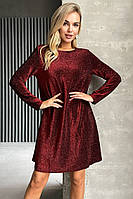 Женское вечерние платье люрекс бордового цвета 42-44 168490M
