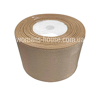 Атласна стрічка 5 см Бобіна 23 м (25 ярдів) Світло коричневий №А