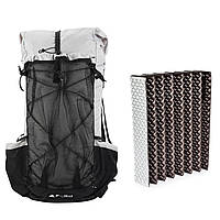 Рюкзак туристичний 3F UL GEAR 40 + 16л Ультралегкий. Сірий. Вага: 850г + килимок Widesea сіро-коричневий
