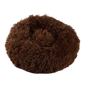 Круглий лежак для собак, котів середніх порід плюшевий 45*8см, килимок для тварин