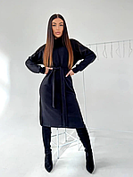 Платье женское ангоровое с поясом 42-46; 48-50 (5 цв.) "OSIPOVA" недорого от прямого поставщика Oversize S-L, Черный