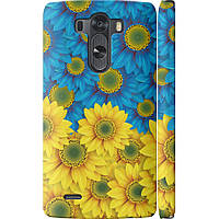 Чохол 3d пластиковий глянцевий патріотичний на телефон LG G3 D855 Жовто-блакитні квіти  "1048c-47-58250"