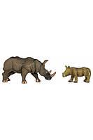 Набор фигурок животного "Сафари" Носорог и носорожка цвет разноцветный ЦБ-00237310