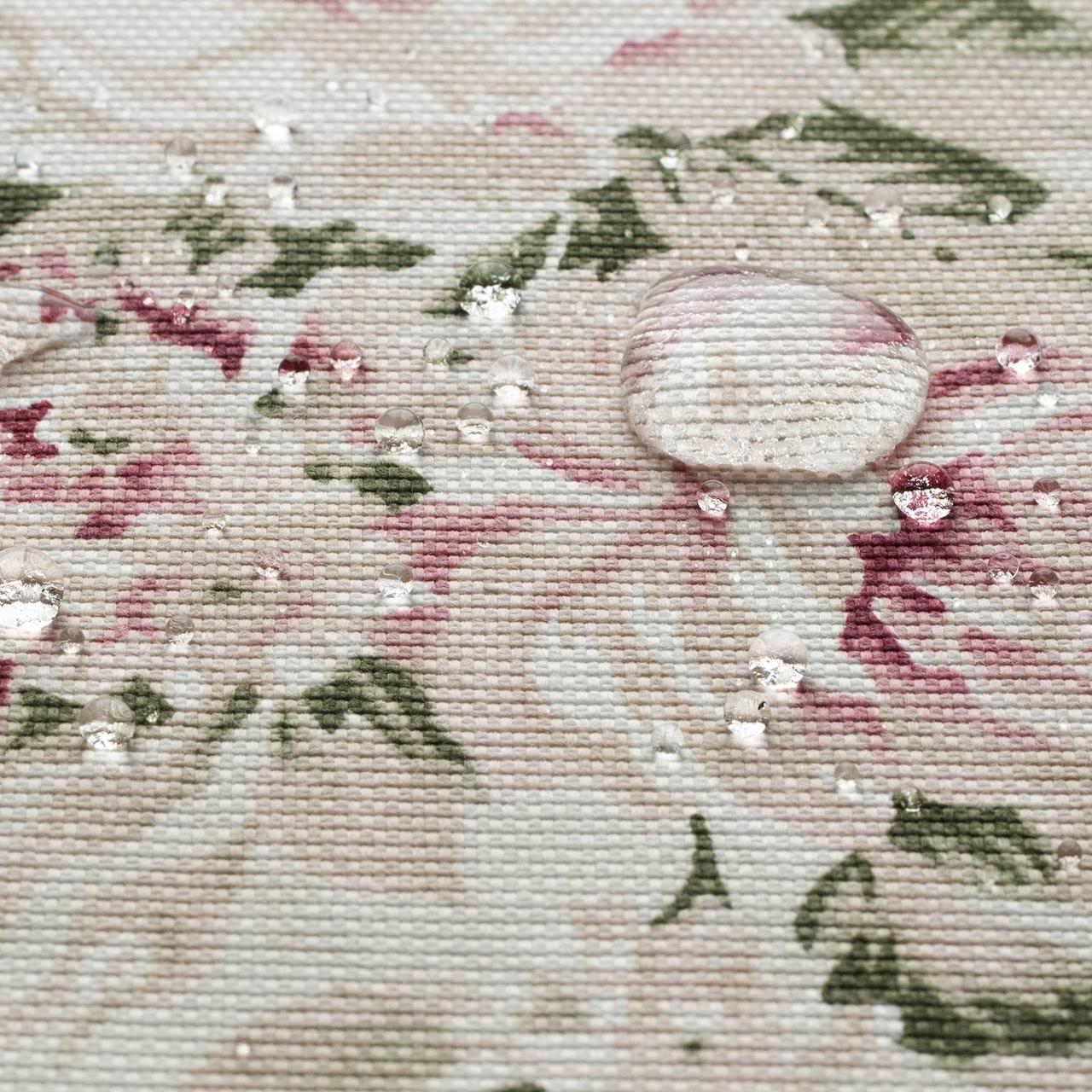 Декоративная ткань с тефлоновой пропиткой букеты розовых роз на молочном фоне 180см 88314v7 - фото 2 - id-p2035606669