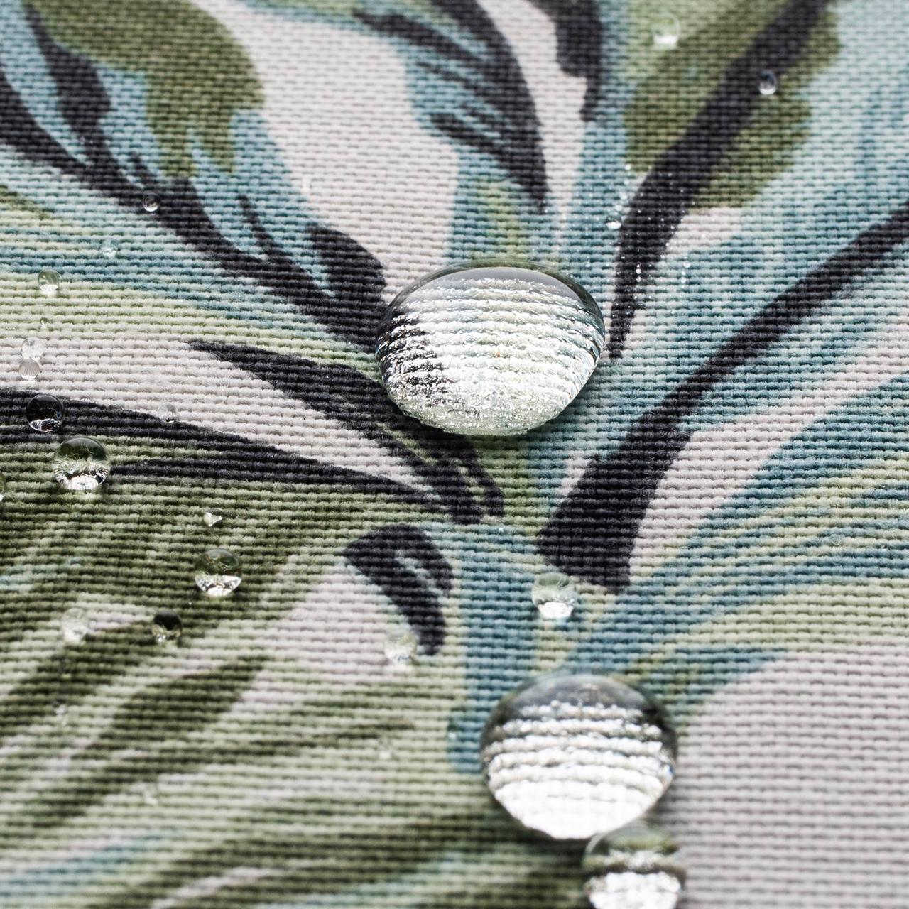 Декоративная ткань с тефлоновой пропиткой тропические листья оливкового цвета 180см 88319v3 - фото 2 - id-p2035606673
