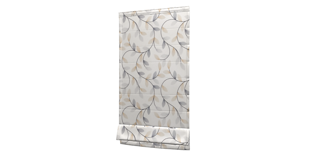 Декоративная ткань листики бежевого и серого цветов на молочном фоне тефлон Турция 88286v48 - фото 3 - id-p2035606691