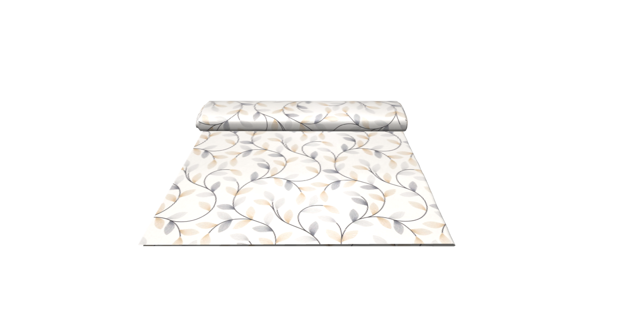 Декоративная ткань листики бежевого и серого цветов на молочном фоне тефлон Турция 88286v48 - фото 6 - id-p2035606691