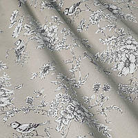 Декоративная ткань цветы сакура бежевые Турция 87992v5