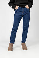 Женские джинсы мом цвет темно-синий ЦБ-00236634