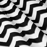 Декоративная ткань в бело-черный зигзаг 180см 85732v106