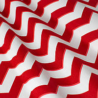 Декоративная ткань в бело-красный зигзаг Турция 85733v107