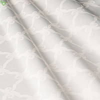 Скатертная ткань для ресторана с ромбовидным вензелем молочного цвета Италия 83545v1