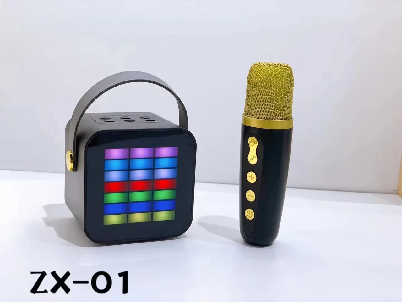 Портативная Bluetooth колонка ZX-01 детская с Микрофоном караоке, RGB, FM радио - фото 4 - id-p1977369831