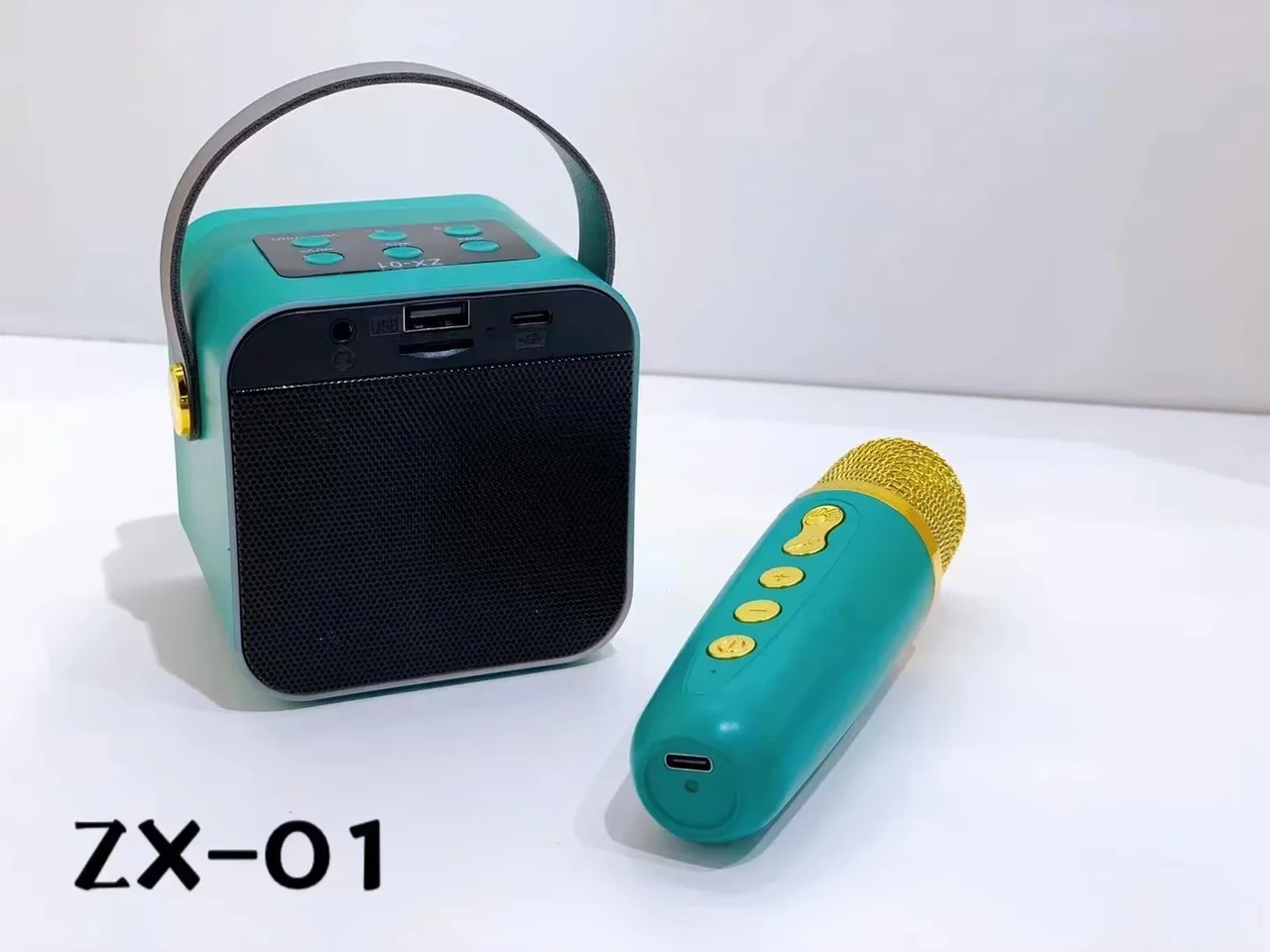 Портативная Bluetooth колонка ZX-01 детская с Микрофоном караоке, RGB, FM радио - фото 6 - id-p1977369831