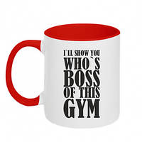 Кружка двухцветная 320ml I`ll show you who`s boss of this gym