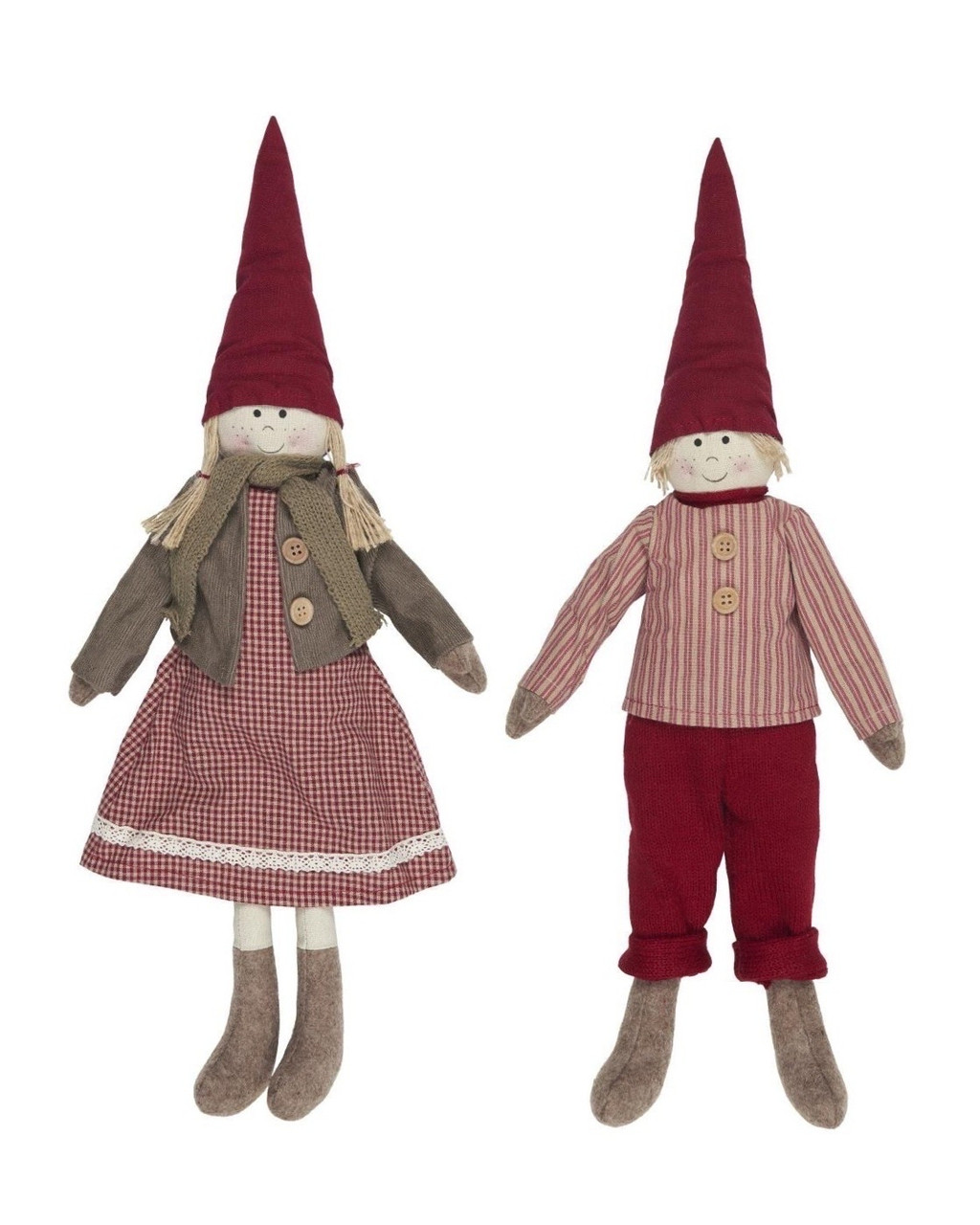 Пара текстильних різдвяних ляльок ельфи під ялинку Івар та Ірма Данія Ib Laursen