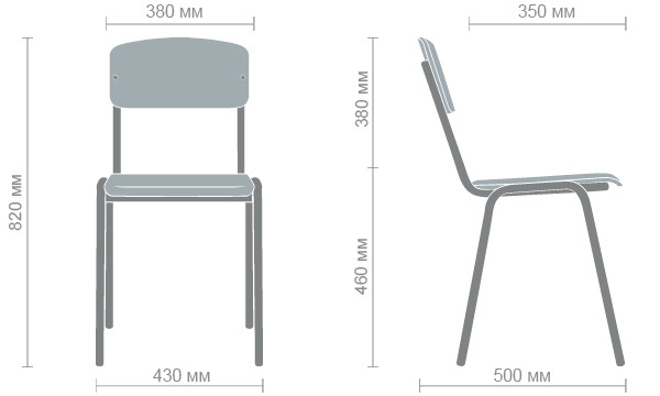 Стул Ученический №6 черный лак бук, ТМ Амф