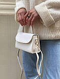Жіноча крокодилова сумка крос-боді 7314 рептилія біла, фото 6