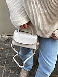 Жіноча крокодилова сумка крос-боді 7314 рептилія біла, фото 9