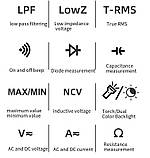 Токові кліщі HABOTEST HT206D (AC/DC 600A,600 В, 10 МГц, 60MOm, 100 мФ, TrueRMS, LowZ, LPF, NCV, ToС), фото 2