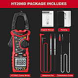 Токові кліщі HABOTEST HT206D (AC/DC 600A,600 В, 10 МГц, 60MOm, 100 мФ, TrueRMS, LowZ, LPF, NCV, ToС), фото 4