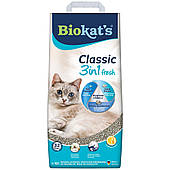 Наповнювач Biokats Classic Fresh 3in1 Cotton Blossom для котячого туалету, бентонітовий, 10 кг