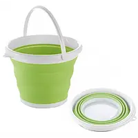 Ведро 5 литров туристическое складное Collapsible Bucket Зеленое WIB435