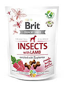 Ласощі для собак Brit Care Dog Crunchy Cracker Insects для травлення, комахи, ягня і малина, 200 г