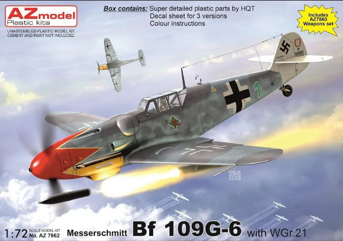 Пластикова модель 1/72 AZ model 7862 Bf 109G-6 with WGr.21