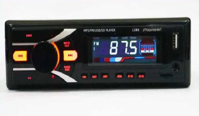 Магнітола в авто Pioneer 1286 ISO - MP3, FM, USB + microSD