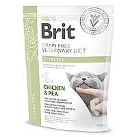 Сухой корм Brit GF VetDiets Cat Diabetes для кошек, при сахарном диабете, с курицей и горохом, 400 г