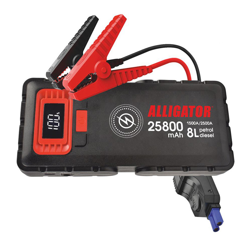 Пусковий пристрій (бустер) Alligator 1500A/2500A 25800mAh зі Smart-клемами JS848, фото 1