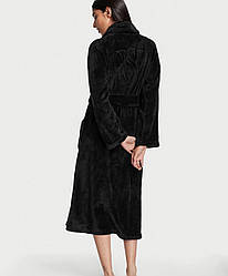 Плюшевий Халат Victoria's Secret Plush Long Robe Довгий, Чорний M/L