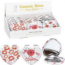 Дзеркало косметичне кишенькове JX601-13 сердечко 8*7см MZOPT