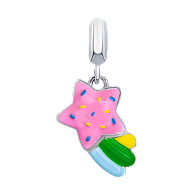 Кулон Комета рожева з різнокольоровою емаллю