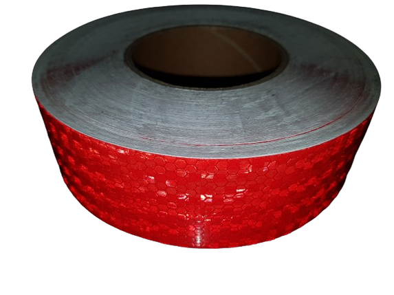 Світловідбиваюча самоклеюча стрічка червона, ширина 5см, довжина 1м, фото 2