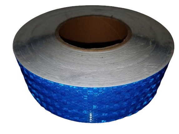 Світловідбиваюча самоклеюча стрічка синя, ширина 5см, довжина 1м, фото 2